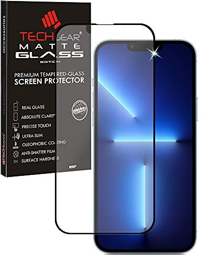 TECHGEAR Anti Glare Screen Protector for iPhone 14 Plus - MATTE 3D GLASS Edition Genuine Tempered Glass Full Screen Protector Guard Cover Compatible with iPhone 14 Plus 6.7