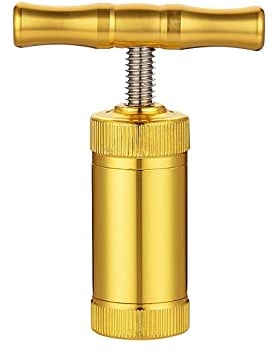 T Pollen Press Tool - Heavy Duty Kief Presser With Metal Aluminum Compressor, T Shape Handle for Pressing Herb, Spice, Hay - Single Handle Golden