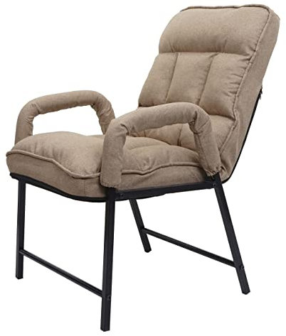 Esszimmerstuhl HWC-K40, Stuhl Polsterstuhl, 160kg belastbar Rückenlehne verstellbar Metall - Stoff/Textil Hellbraun