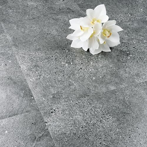 FunStick Vinilo Adhesivo Suelo Gris Granito Piso Vinilico Adhesivo Suelo Baño Vinilo Azulejos Cocina Gris Suelo Vinilo Autoadhesivo Cocina Lavadero Impermeable Suelo Vinilico Gris 30×30CM 15 Baldosas
