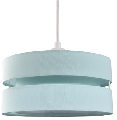 Contemporary Quality Duck Egg Linen Fabric Triple Tier Ceiling Pendant Light Shade | 60w Maximum | Designer Style | 26cm Diameter by Happy Homewares
