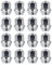 RYBO Set di 16 dadi per cerchi in lega M12 x 1,5, conici, esagonali da 19 mm, compatibili con cerchi in lega Ford e altro