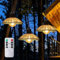 3er Außen Hängelampe Hängeleuchte mit Batterie Fernbedienung Batteriebetriebene Lampe Boho Rattan Φ25cm Lampenschirm Pendelleuchte ohne Strom Stromanschluss - IP67 Wasserdicht Outdoor Beleuchtung