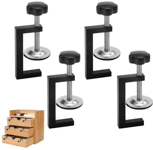 4 Pezzi Morsetto a G Kit, Range di Serraggio 10-57mm Morsetti da Falegname, Regolabile Morsetto da Tavolo Accessori per Utensili per la Lavorazione del Legno per Legno Plastica