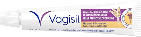 Vagisil Crème Protectrice Quotidienne Pour Femmes Et Pour Les Peaux Sensibles Avec De l'Avoine Prébiotique Naturelle, Formule Douce, Sans Parfum, 30 g