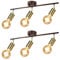 CBJKTX 2ER Deckenleuchte Vintage 3 Flammig Deckenstrahler I E27 Deckenlampe Industrial Küchelampe Schwarz-Gold Retro Deckenspots Schwenkbar Modern Spotleuchte Spotbalken für Küche Flur Gänge Esszimmer
