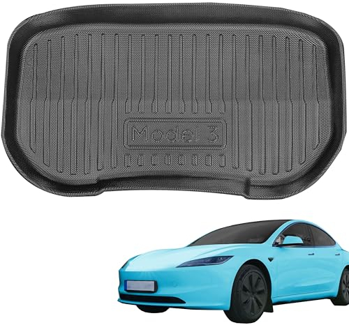 TLECTRIC Kofferraummatte für Tesla Model 3 Highland 2024 + 2025 Wasserdicht Hoher Rand Frunk Kofferraum Vorne