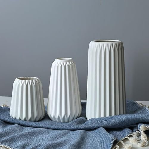 Elegantes 3-teiliges Keramikvasen-Set im skandinavischen Stil