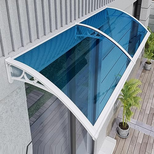 Gebogener Regenschutz für Außenfenster, Polycarbonat-Abdeckung mit UV-Schutz vor Regen und Schnee, Türvordach-Markise, Überdachung für Vorder-/Hintertür, schwer entflammbare Außenmarkise (10
