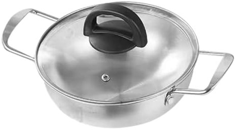 ANDRESLAD Casserole à Nouilles Ramen Coréenne Acier Inoxydable Avec Poignées Doubles Casserole De Cuisine Multifonctionnelle Pour Soupe Et Ragoût Pour Électroménager Et Plaques à