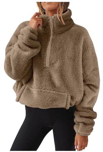 Langärmlige Jacke mit Stehkragen durchgehendem Reißverschluss für Damen mit gewebtem Besatz Thermounterwäsche Für Damen Beheizbare Pullover Damen