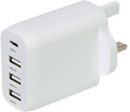 Mercury | 35W 4-Port USB Charger with Fast Charging – 3 USB-A & 1 USB-C, Compact Multi-Device Charging Station with PPS Technology for Home, Office & Travel