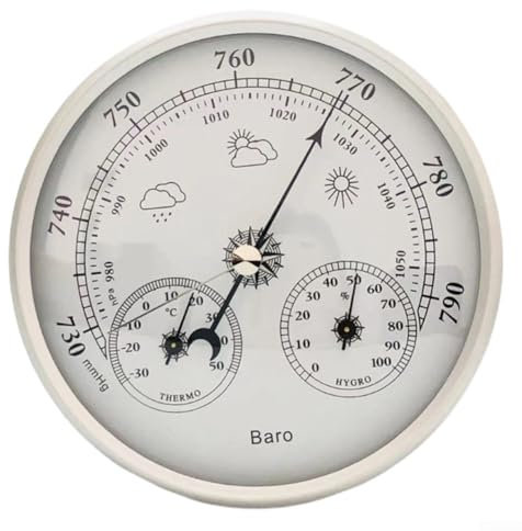 Barometro analogico da 130 mm con termometro e igrometro, informazioni meteorologiche a portata di mano 130 mm completo di termometro e igrometro
