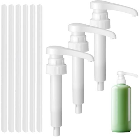 3 Pezzi Pompa Dispenser Sapone Liquido, Dispenser Sciroppo Attacco Pompa, Distributore di Emulsioni Pompa, Dispenser per Pompa Sciroppo, Pompa Dosatrice Compatibile per Bottiglie da 500 ml/1000 ml