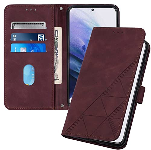 SIYOPINPFY Handyhülle für iPod Touch 7 / iPod Touch 6 Hülle Wallet Premium Leder Klapphülle Brieftasche Kartenfach Ständer Magnet Handytasche Case Stoßfest Schutzhülle für iPod Touch 5 YBS Rot