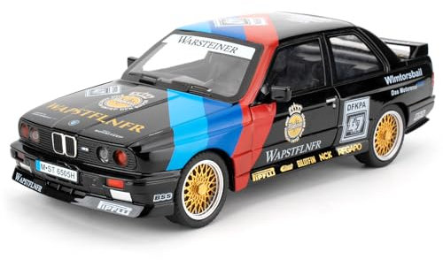 imtfzct 1/24 BMW M3 Modellauto in lackierter Ausführung, Spielzeugauto aus Aluminiumdruckguss mit Sound- und Lichtfunktion und Pull-Back-Funktion, Sammlermodell, Geschenk für Kinder (schwarz)