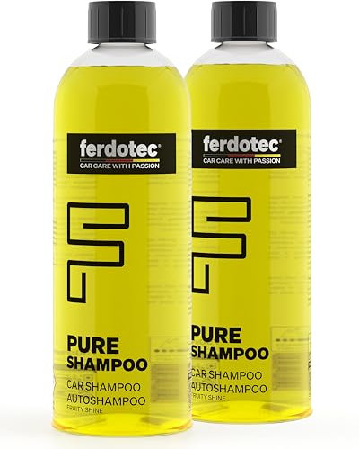 FERDOTEC Pure Auto Shampoo Set (2 x 750 ml) – Konzentriertes Autoshampoo für Auto, Motorrad, LKW & Wohnmobil – Schonend zu Wachsen, Versiegelungen & Mattlack, reichhaltiger Schaum, pH-neutral