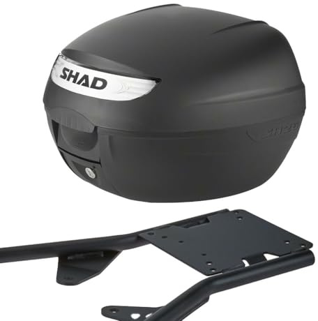 MOTOMENT Bundle Topcase inklusive Gepäckträger Komplettset Shad 26 Liter passend für Piaggio TPH 50 Typhoon METCA41 2018-2020