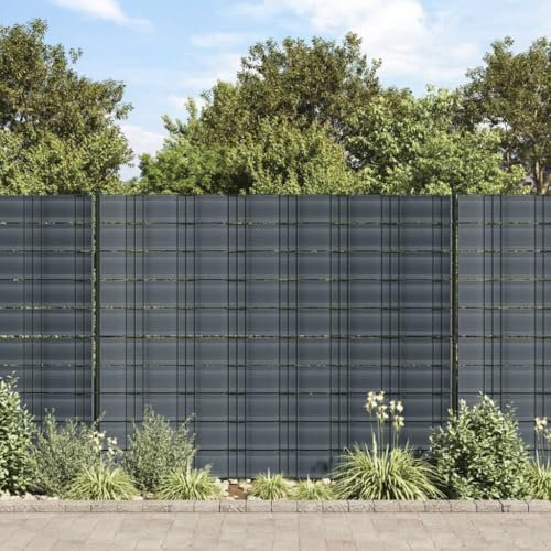 Lauuoeriau Lot de 10 brise-vue en PVC noir 252,5 x 19 cm