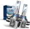 Sinoparcel Upgraded HIR2 9012 LED Headlight Bulb with Cooling Fan, 500% Brighter Cool White Super Bright for Car High and Low Beam, IP67, Pack of 2