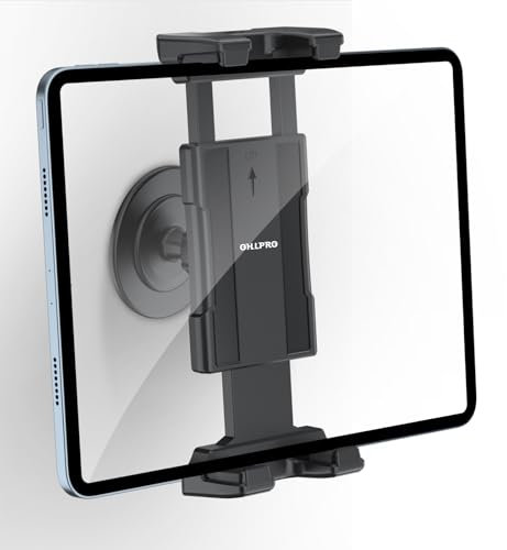 OHLPRO Tablet Wandhalterung, iPad Halterung Wand mit Klebebasis – Einmalige Positionierung, Universal Handy Wandhalterung, Tablethalterung Wand Kompatibel mit 5-13 iPad, iPhone, Galaxy Tab S9, Switch