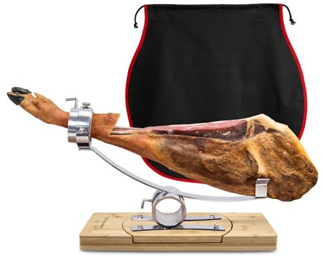 Soporte Jamonero Basculante Profesional con Cabezal Giratorio en Acero Inoxidable (3C Bambu 360º)
