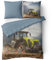 LINKHOFF Claas XERION Bettwäsche 135x200 2-TLG - Terra TRAC Bettwäsche-Set Blau mit Traktor Motiv - Kinderbettwäsche - Biber Bettwäsche für Jungen - 100% Baumwolle, Mit Reißverschluss