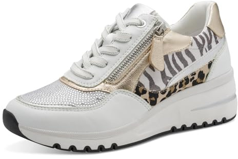 Marco Tozzi Damen Sneaker weiches Feel Me Wechselfußbett weiches Innenfutter Modern, grau (Quartz Comb), 42 EU