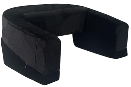 Generico Lap Desk Pillow, Arm Support Cushion, 54x43x28cm/21.26x16.93x11.02 inches Side Pocket Organizer, Portable Comfort Pad for Study Travel Gaming for Dorm Bed Sofa Car Work Use Crystal velvet