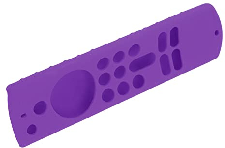 Hamwesh Stick Entfernte Abdeckung, Silikon -Schutzhülle für 2021 TV Stick 4K Max Alexa Voice Remote 3. Gen, Anti -Slip mit Lanyard, Präzise Ausschnitte Design (Lila Set)