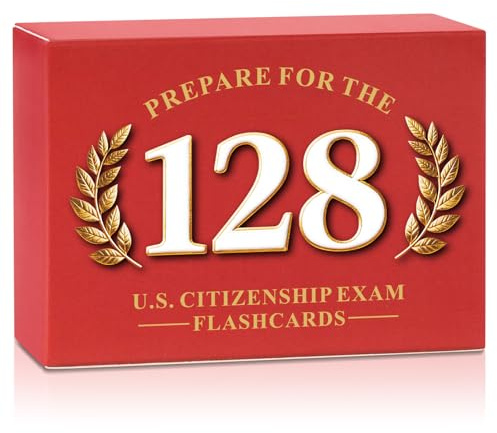 2026 US Citizenship Flash Cards for Naturalization Test,128 USCIS Civics Questions & Answers, English Exam Prep & Essential Study Tool (English)