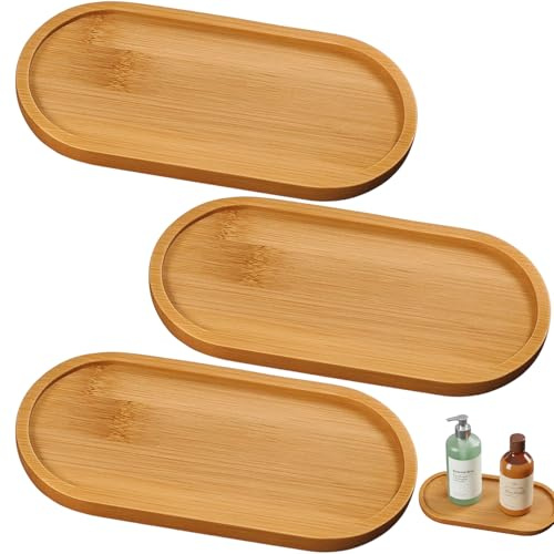 Wooden Tray, Small Wooden Tray Set of 3, wooden Trays for Display