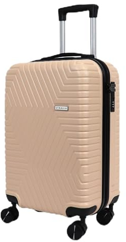 STRAVIA – Del – Valise Cabine 55 cm – Bagage à Main Avion – ABS Légère et Résistante – Serrure à Code Sécurisée – 4 Roues Double Ultra Fluides – Rose Gold – 55 x 36 x 24 cm