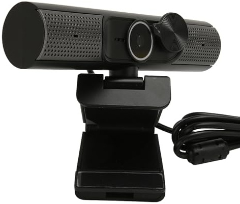 lyrlody Cámara web USB, cámara 2K, segundo micrófono integrado de enfoque automático con reducción de ruido y altavoz de alta fidelidad, para video chat, lecciones en línea, conferencias, transmisión