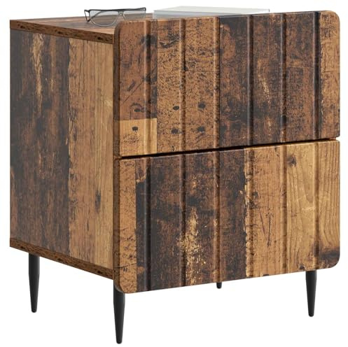 vidaXL Nachttisch 2 pcs Altholz 43 x 34,5 x 49,5 cm Holzwerkstoff, Moderner Nachttisch, rechteckiger Stauraum, vielseitiger Beistelltisch, eleganter Schlafzimmerorganizer