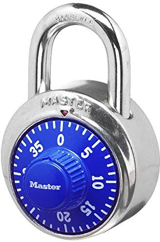 Cadenas à combinaison pour casiers de gym – Cadenas à combinaison Master Lock Locker – Bleu – Le cadenas à combinaison idéal pour la sécurité des casiers d'école/de salle de sport