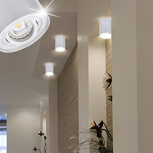 etc-shop 3er Set Decken Lampe Küchen Dielen Leuchte Zylinder Form verstellbar im Set inklusive LED Leuchtmittel