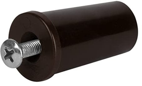 Schellenberg 10258 Set da 4 tappi d'arresto avvolgibili, blocca tapparelle 24 x 39 mm incl. viti, marrone, 39 mm, Set di 4 Pezzi