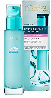 L'Oreal Paris Moisturising Cream Hydra Genius Aloe Water - Sensitive, 70ml | Lightweight Formula With Hyaluronic Acid, Intense Liquid Hydration For Glowing Skin, For Sensitive skin