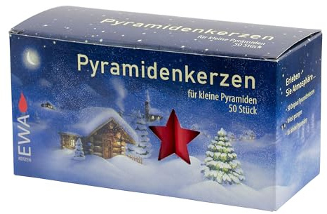 Rudolphs Schatzkiste Pyramidenkerzen rot, 50er Pack Höhe: 7,4 cm, Ø 1,4 cm NEU Kerze Wachskerze