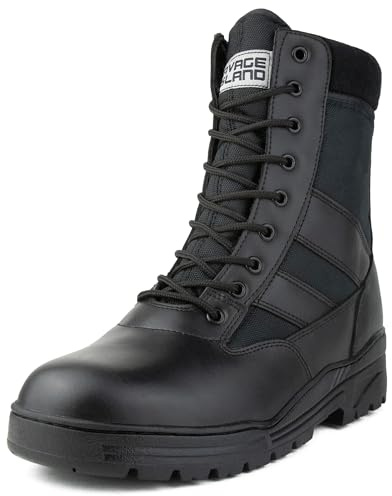 Savage Island Side Zip Army Patrol Tactical Action Combat Boots (5 UK, Black)