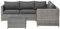 4-Sitzer Lounge Set Rattan grau Ecksofa mit Tisch Auflagen dunkelgrau Avola