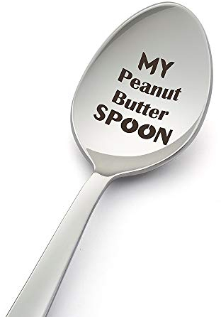 LYF Collection My Peanut Butter Spoon-Engraved Spoon Stainless Steel Silverware Flatware Unique Birthday Easter Basket Gifts for Boy Girl Mom Dad Kids-Crafted by LYF Collection