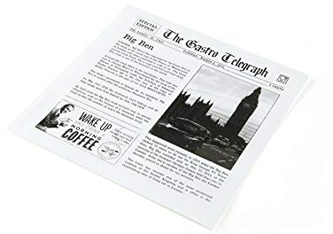 MANK Papiertüten News Paper, fettdicht, 170 x 170 mm, 300 Stück – fettabweisende Papierbeutel im Zeitungsdesign für Snacks, Streetfood, Sandwiches & To-Go-Verpackungen