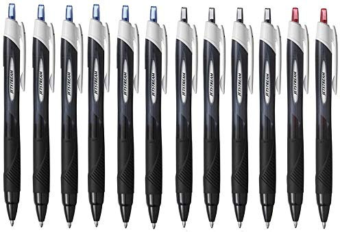 Rollerball de tinta jetstream 1.00 m/m (12 uidades 6 azules, 4 negros, 2 rojos)