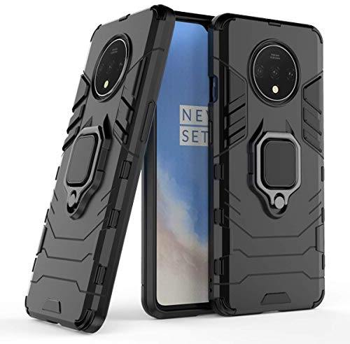 Kompatibel mit OnePlus 7T Hülle, Ring Ständer Magnetischer Handyhalter Auto Caseme Schutzhülle Case für OnePlus7T (Schwarz)