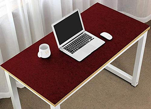Erweiterte große Schreibtischunterlage aus Filz, ultradick, antistatisch, für Maus und Tastatur, Gaming-Pad, Schreiben, Laptop-Matte, rutschfest, für Büro und Zuhause, 90 x 45 cm, rot