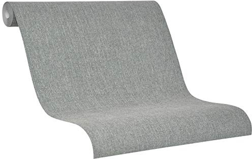 Tapete Grün Uni Vliestapete Tessile für Schlafzimmer Wohnzimmer oder Küche 10,05m x 0,53m Uni Neu
