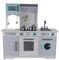Bandits & Angels Holz-Kinderküche Dream Kitchen Küche Grau ab 3 Jahren für Jungen und Mädchen – Thekenhöhe 50 cm – inkl. 5 Zubehörteilen – Kinderküche – Holzküche