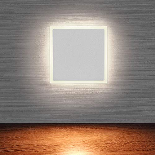 max K O M F O R T LED Einbau Treppenlicht eckig – Warmweiß 3000K, 2W, 230V – Wandleuchte für Flur, Stufen & Nachtlicht innen 6109S